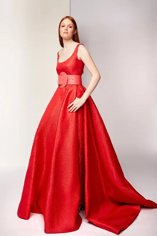 Sleeveless belted ballgown Spring unclassified dresses