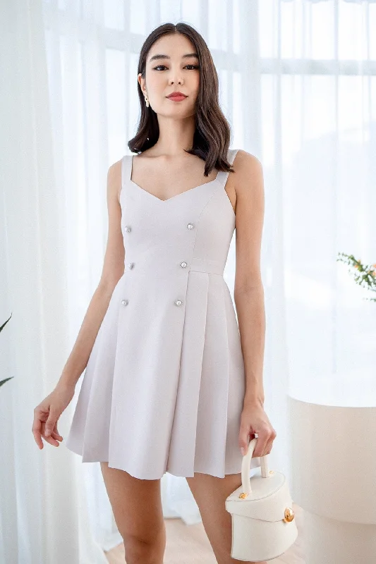 WINDSOR PLEATED DRESS IN PALE LILAC Monochrome unclassified dresses