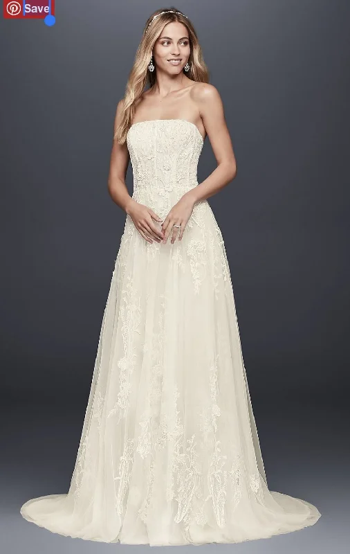 Melissa Sweet Trailing Floral Lace Wedding Dress/ MS251186 Lace Dress Accent