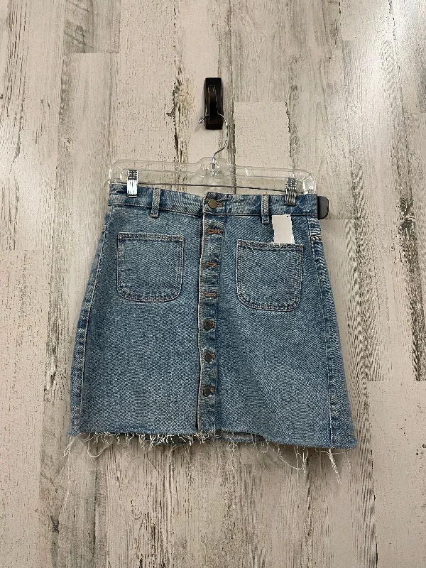 Blue Denim Skirt Mini & Short Zara, Size 6 Floral A-line Skirt