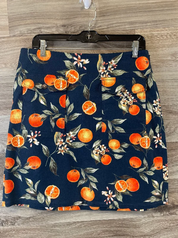 Blue & Orange Skirt Mini & Short Loft, Size 8 Mini Skirt Casual