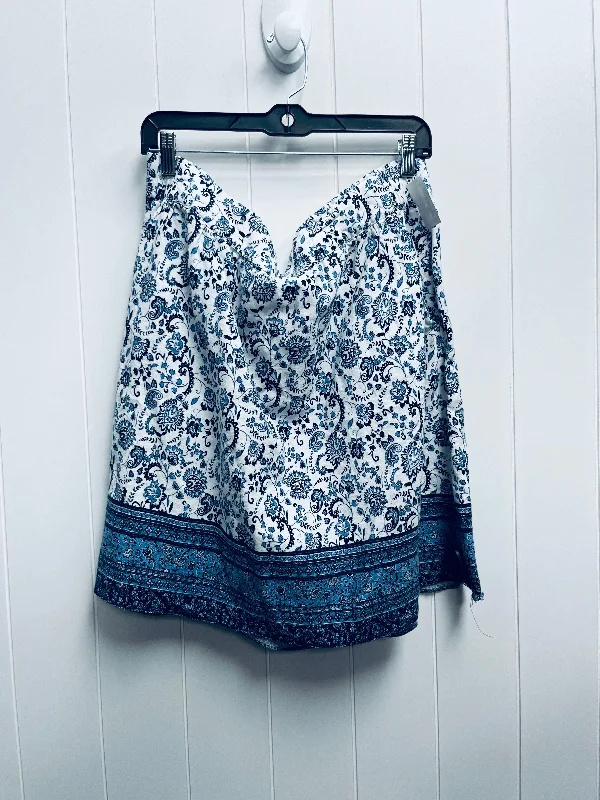 Skirt Mini & Short By Loft In Blue & White, Size: Xl Floral Print Skirt