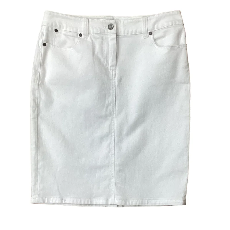 Skirt Mini & Short By Talbots In White, Size: 4 Ripped Mini Denim Skirt