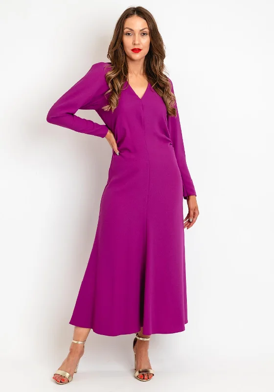 Exquise Ruched Waist A-Line Maxi Dress, Orchid Flowing Maxi Skirt