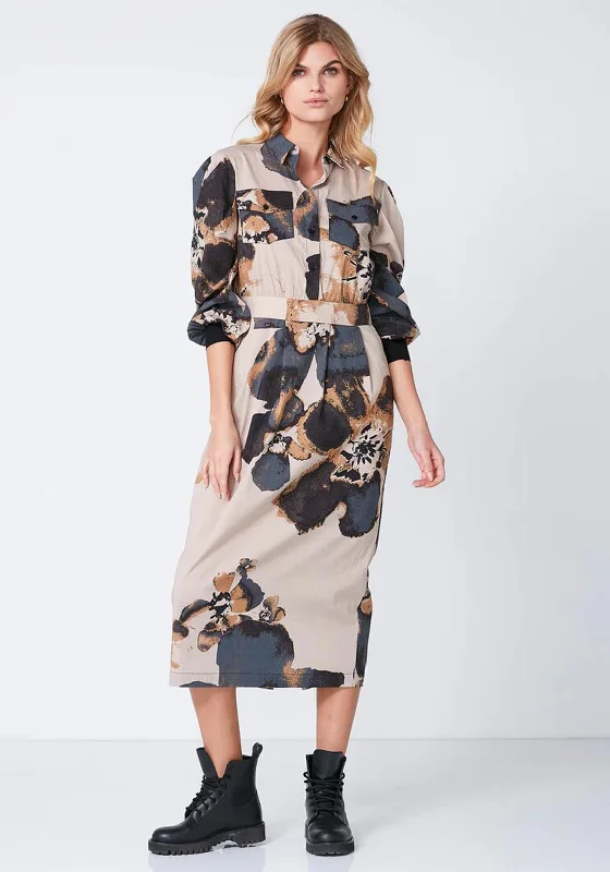 NU Denmark Robina Floral Print Maxi Shirt Dress, Multi Maxi Skirt Glam