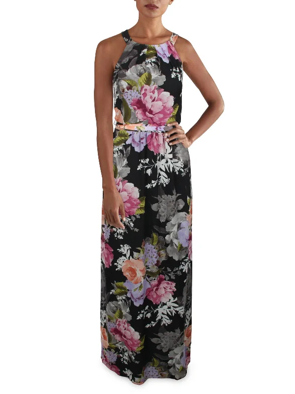 Womens Belted Maxi Evening Dress A-line Maxi Skirt