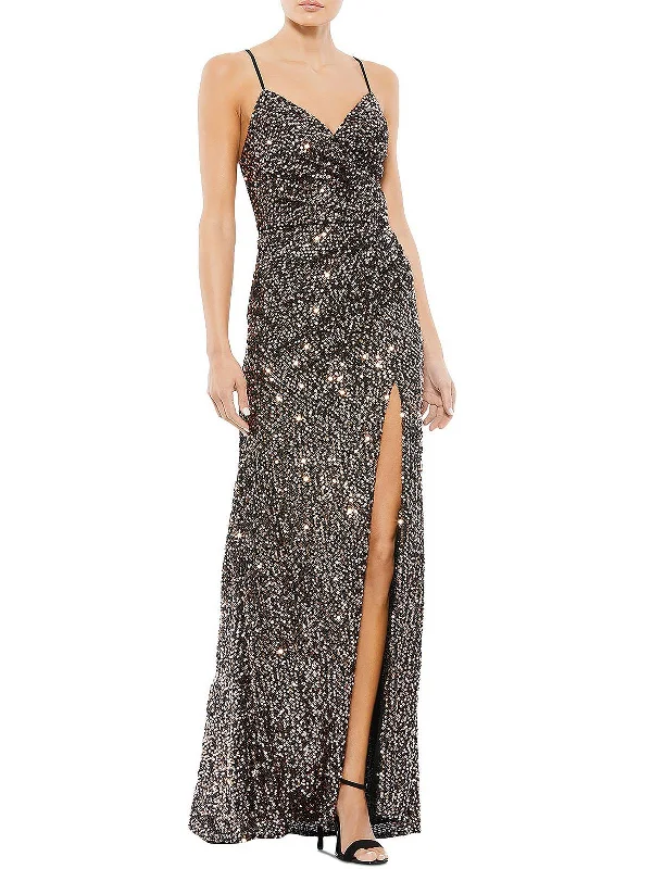 Womens Sequined Long Evening Dress Maxi Skirt Trend