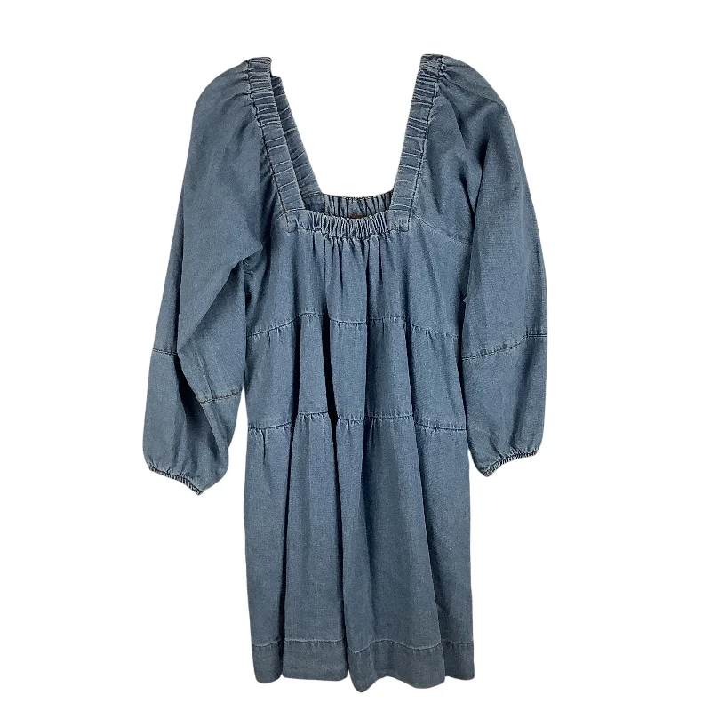 Dress Casual Midi By Free People In Blue Denim, Size: S Winter Midi Skirt