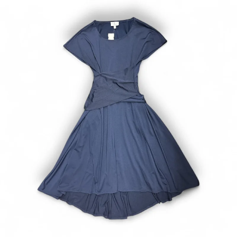 Dress Casual Midi By Signature By Robbie Bee In Navy, Size: Xl Plain Midi Skirt