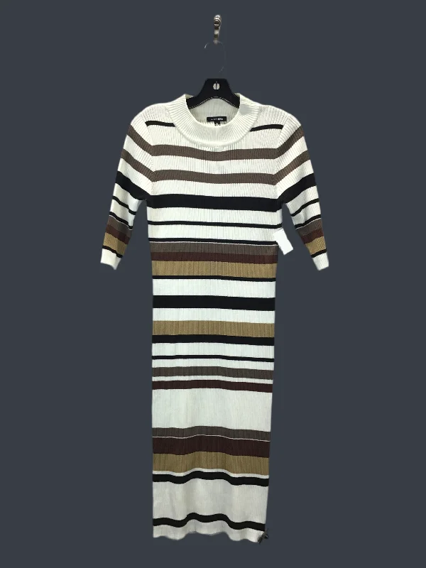 Dress Sweater By Fashion Nova In Striped Pattern, Size: L Knitted Sweater Gown