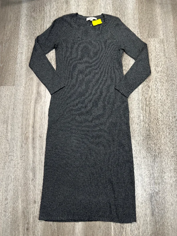 Dress Sweater By Loft In Grey, Size: Lp Sweater Dress with Pockets