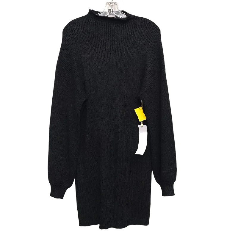 Dress Sweater By Lumiere In Black, Size:L Long Sleeve Knit Dress