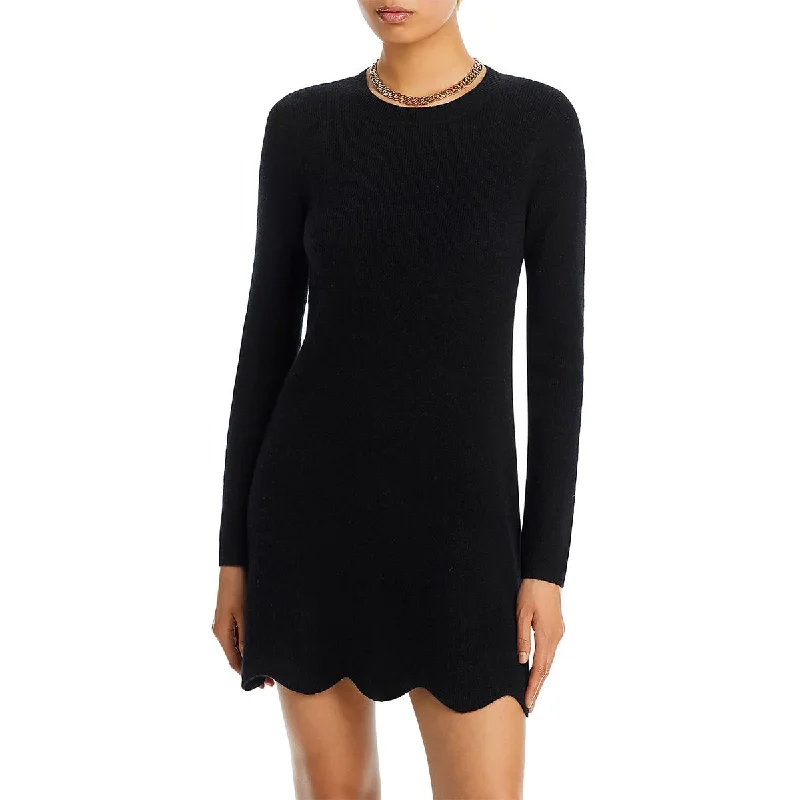 Womens Cashmere Mini Sweaterdress Elegant Sweater Dress