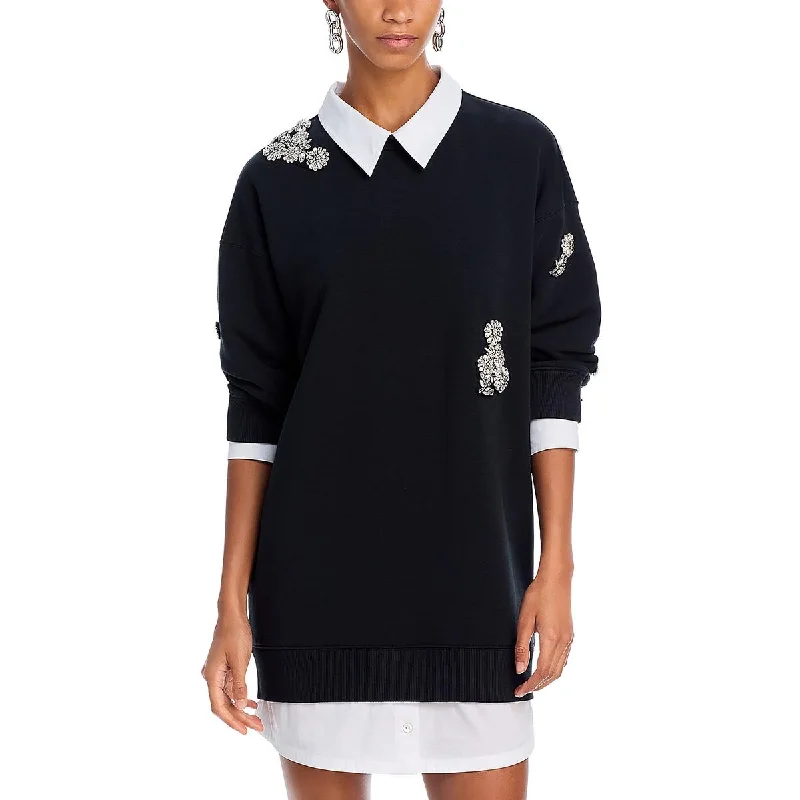 Womens Mini Embellished Sweaterdress Sweater Dress Fashion