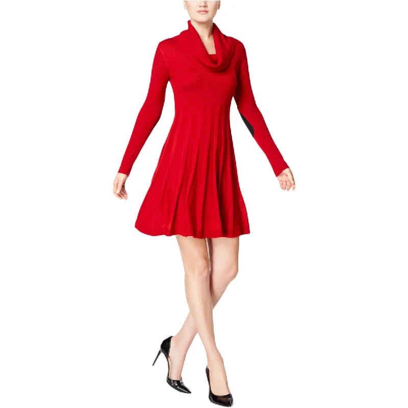 Womens Ribbed Long Sleeves Sweaterdress Chunky Knit Dress