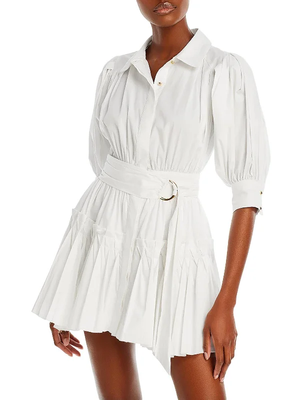 Dash Womens Cotton Shirtdress Basic Shirt Dress