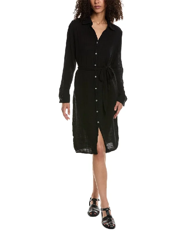 Michael Stars Cleo Button-Down Shirtdress Shift Shirt Dress