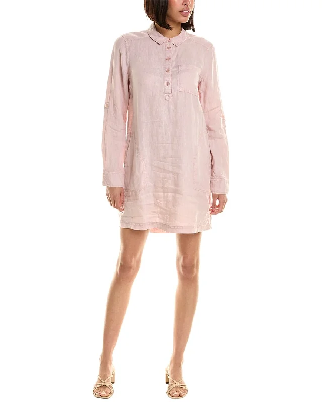 Michael Stars Eleanor Utility Linen Shirtdress Relaxed Fit Shirt