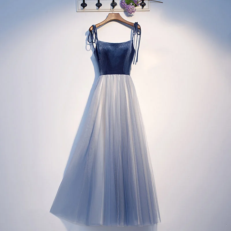 Blue velvet tulle short homecoming dress s99 Tulle Dress Outfit