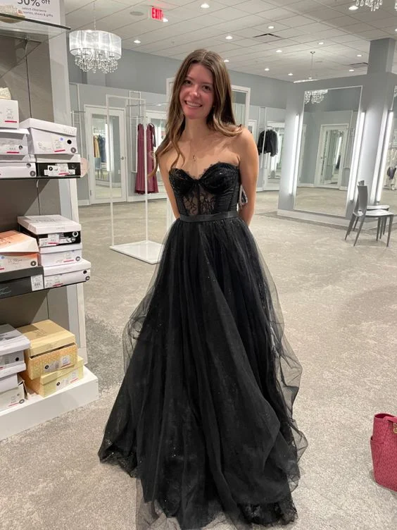 Generous Black Tulle Prom Dress Corset Top Graduation Dress Y314 Tulle Dress Occasion