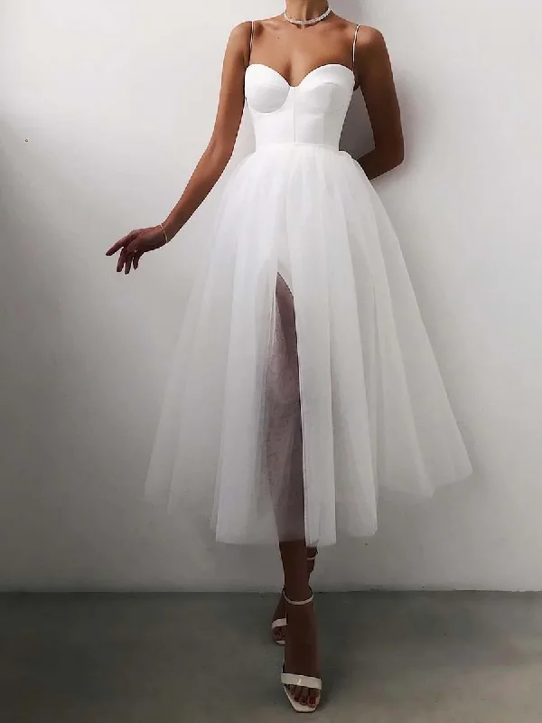 Tulle Long Prom Dress A Line Spaghetti Straps Formal Dress Y181 Sparkling Tulle Dress